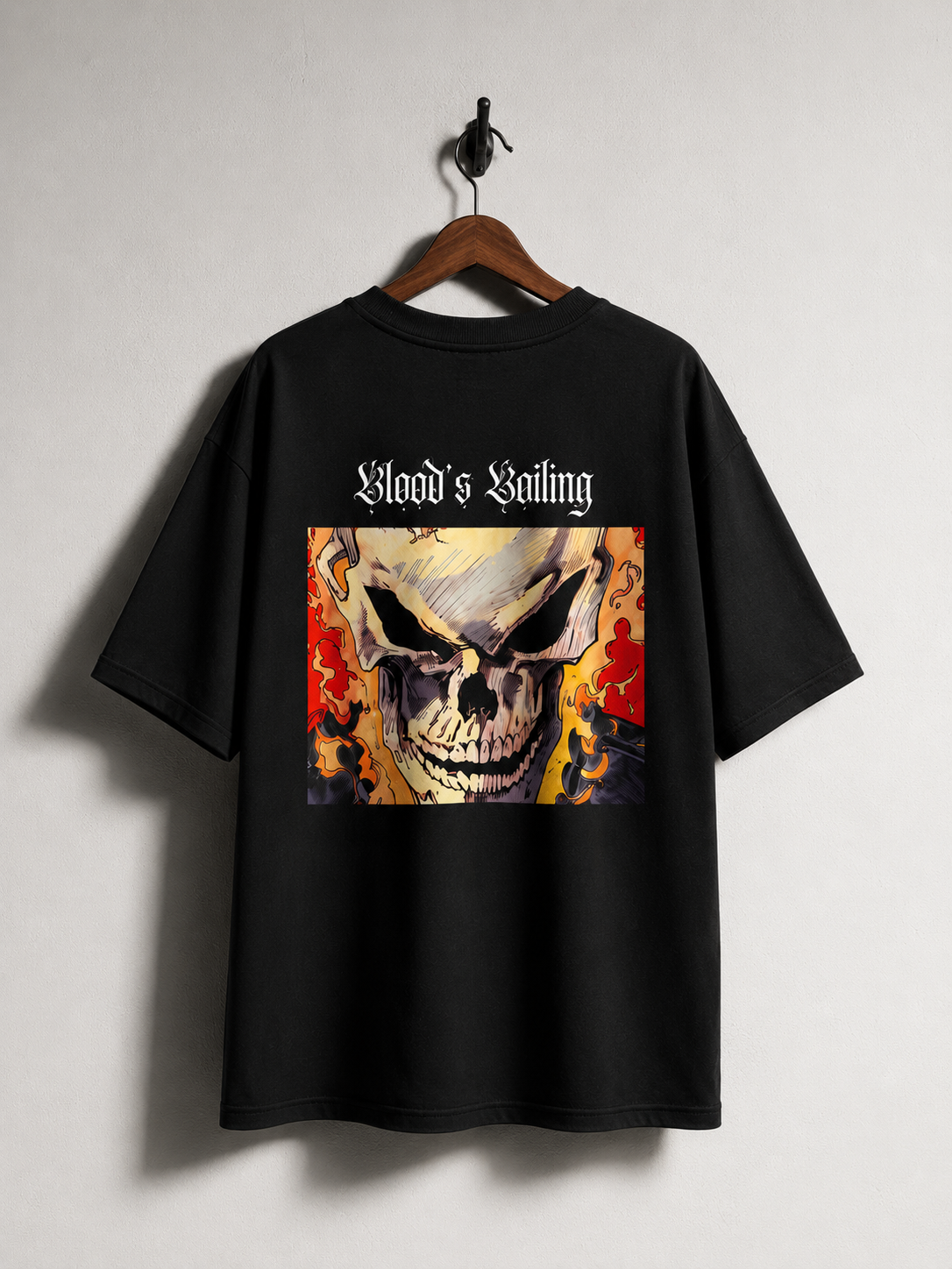 Blood boiling“Rumbling” Oversized Graphic T-Shirt | 240 GSM French Terry Cotton | Anime Streetwear (Black)